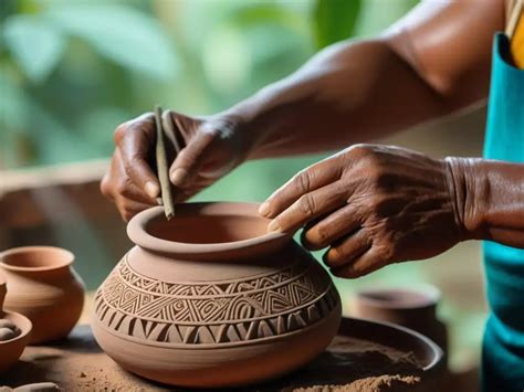 Artesano trabajando el barro refractario para crear utensilios de cocina tradicionales