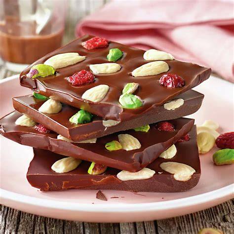 Tableta de chocolate con burbujas de aire