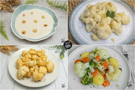 Esquema de ingredientes saludables para acompañar la coliflor