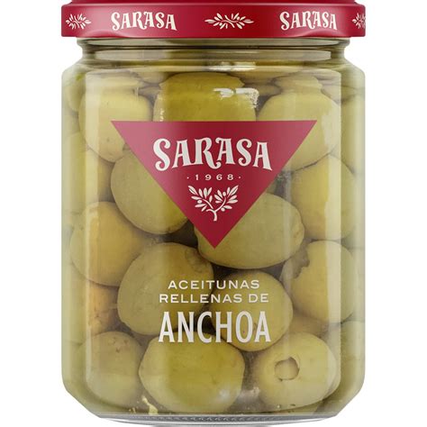Envase de aceitunas rellenas de anchoa