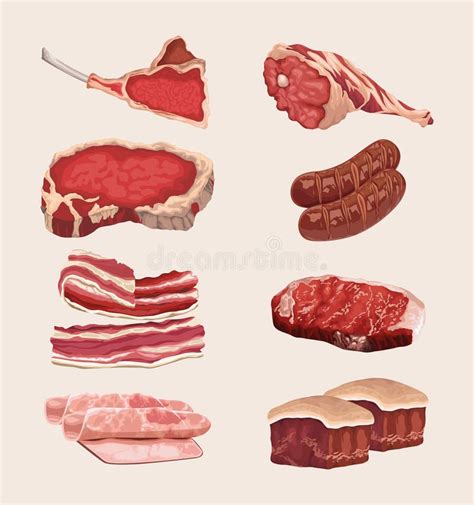 Ilustración de diferentes cortes de carne de ternera