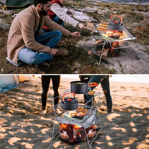 Parrilla de camping en un entorno natural