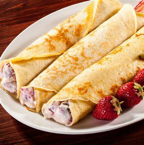 Variedad de rellenos para crepes de tapioca