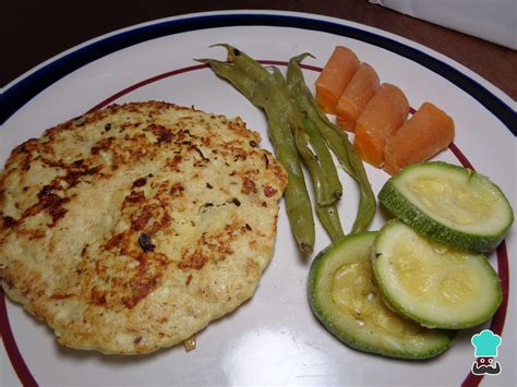Milanesa a la plancha con verduras