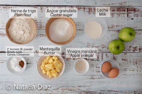 Ingredientes para torta de manzana