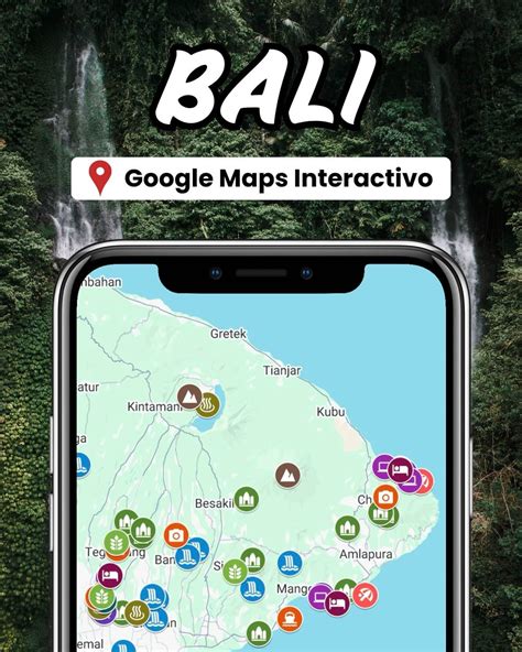 Mapa de los principales arrozales de Bali