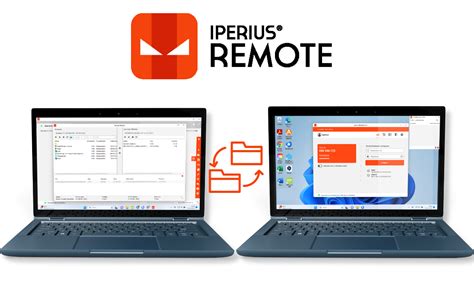 Interfaz de Iperius Remote para transferencia de archivos