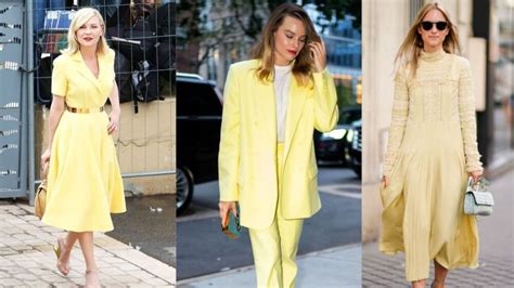 Prendas de moda en amarillo pastel