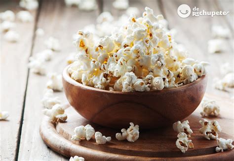 Tabla nutricional comparativa: palomitas caseras (aire), palomitas caseras (aceite), palomitas de microondas, palomitas de cine.