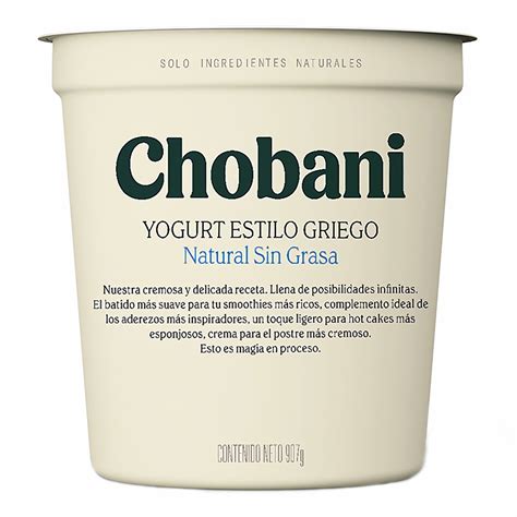 Composición del yogurt griego Chobani