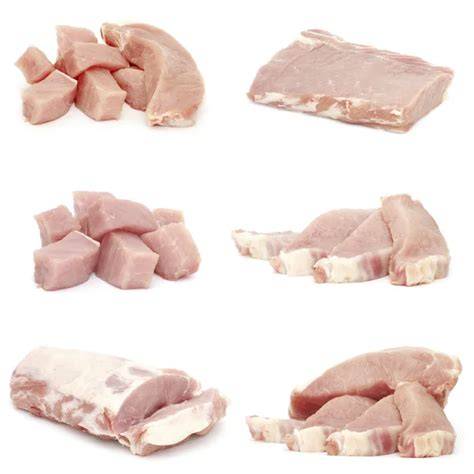 Cortes de carne de cerdo frescos