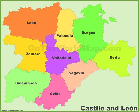 Mapa de Castilla y León con las zonas de producción de legumbres con denominación de origen