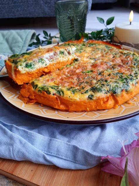 Frittata de boniato y espinacas