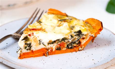 Quiche de boniato y espinacas