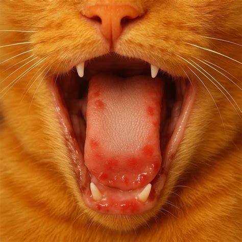 Gato con úlceras en la boca