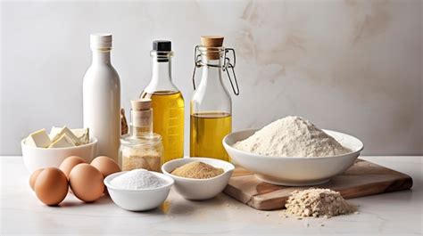 Ingredientes básicos de repostería: harina, huevos y aceite