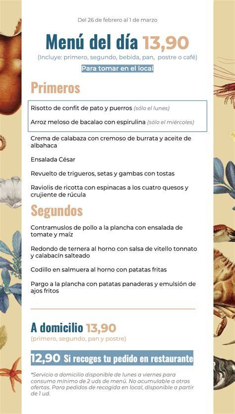 Menú de Arrocería Eider con precios