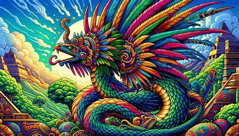 Ilustración del dios Quetzalcóatl