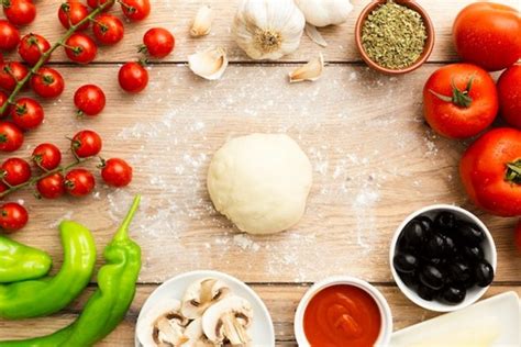 Ingredientes frescos para pizzas