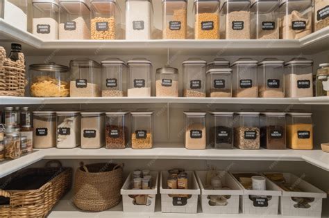 Imagen de una despensa limpia y organizada, con recipientes herméticos