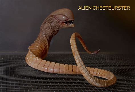 Ilustración detallada de un Chestburster emergiendo del pecho
