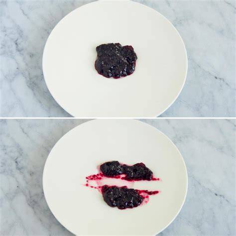 Prueba del plato para verificar la consistencia del dulce