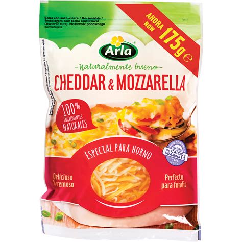 Envase de queso rallado mozzarella de Aldi con información nutricional