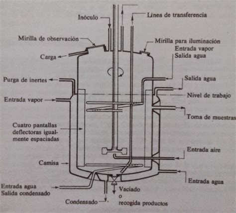 Diagrama de un fermentador horizontal y vertical
