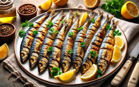 Sardinas a la parrilla recién hechas