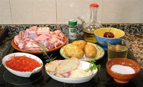 Ingredientes para el guiso de cordero