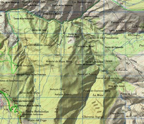 Mapa topográfico de la zona de Toledo con Navalcán y Parrillas