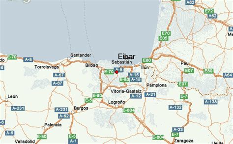Mapa de Eibar con la Plaza Untzaga destacada