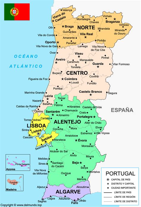 Mapa de Portugal destacando la región de Minho