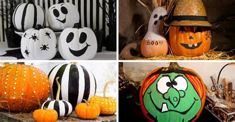 Ejemplos de lámparas de calabaza decoradas