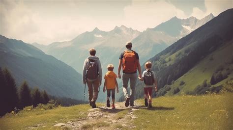 Familia haciendo senderismo en Gorbea