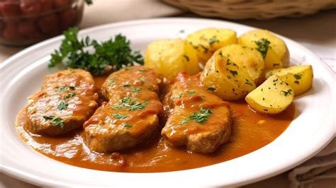 Carne de cerdo con salsa de chipotle en un plato