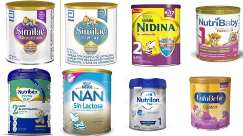 Comparativa de etapas de leche para bebé