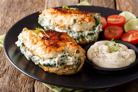 Pechugas de pollo rellenas cocidas al vapor