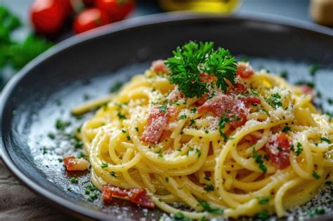 Plato de espagueti carbonara