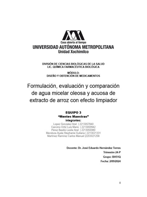 Tabla comparativa de ingredientes de aguas micelares