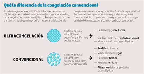 Diagrama que explica el proceso de ultracongelación