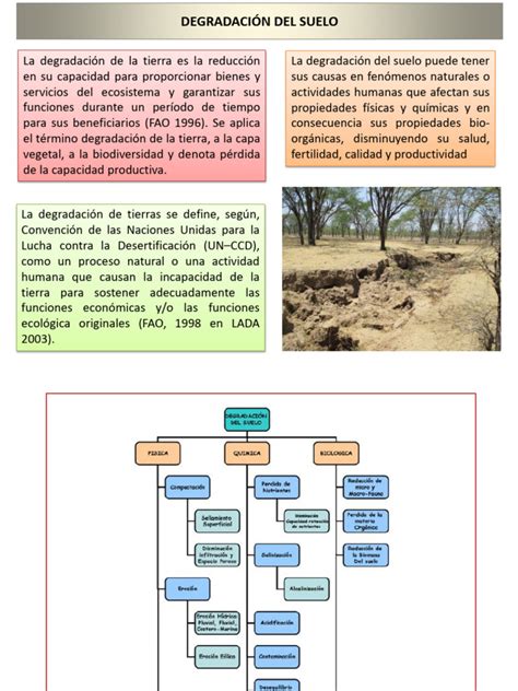 Diagrama de los procesos de degradación y conservación del suelo