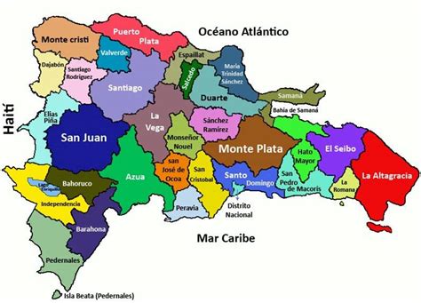 Mapa de la República Dominicana destacando la región de Duarte.
