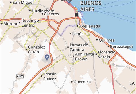 Mapa de Lomas de Zamora destacando la ruta de la caravana presidencial