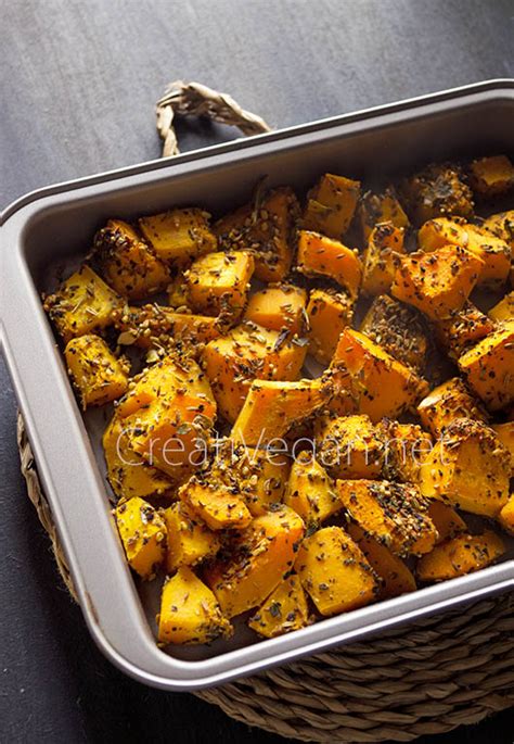 Calabaza butternut asada con especias