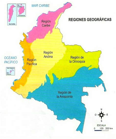Mapa de Colombia con las regiones y sus dichos