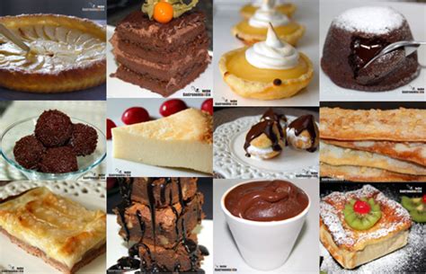 Variedad de postres con nata