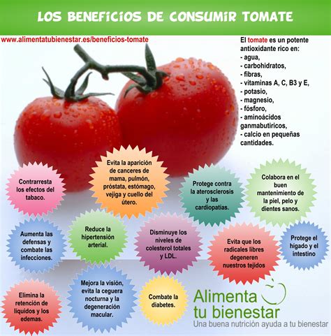 Infografía sobre los beneficios para la salud del tomate