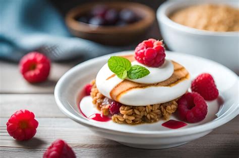 Desayuno romántico con tortitas y frambuesas