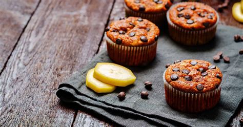 Muffins de plátano y chocolate con chips